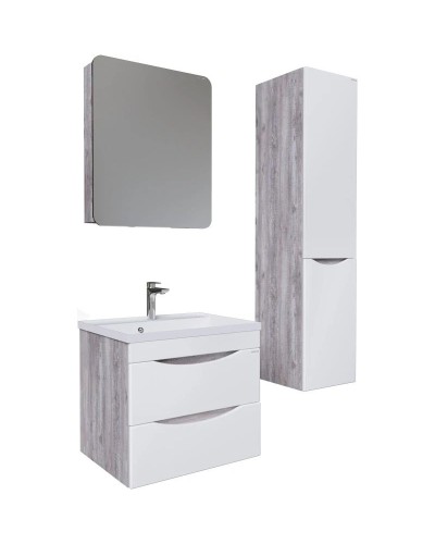 Комплект мебели бетон пайн/белый глянец 60,3 см Grossman Талис 106010 + 4627173210164 + 206006