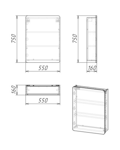 Комплект мебели бетон пайн/белый глянец 60,3 см Grossman Талис 106010 + 4627173210164 + 206006