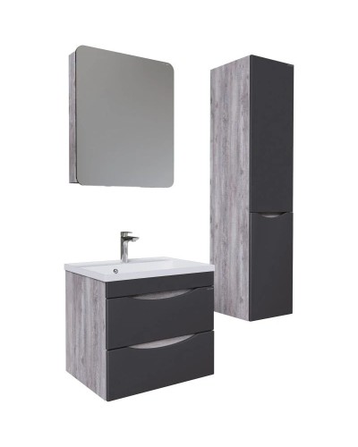 Комплект мебели бетон пайн/графит матовый 60,3 см Grossman Талис 106008 + 4627173210164 + 206006