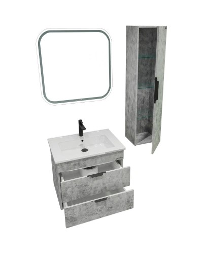 Комплект мебели бетон 66 см Grossman Кросс 106501 + Y18296 + 555800