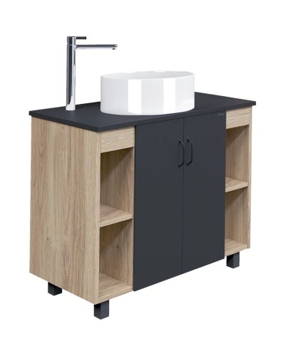 Комплект мебели дуб сонома/серый матовый 97,6 см Grossman Флай 101002 + 501002 + GR-3013 + 201001