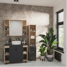 Комплект мебели дуб сонома/серый матовый 97,6 см Grossman Флай 101002 + 501002 + GR-3013 + 201001