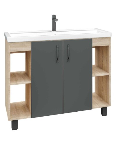 Комплект мебели дуб сонома/серый матовый 101,2 см Grossman Флай 101002 + 30513 + 201001