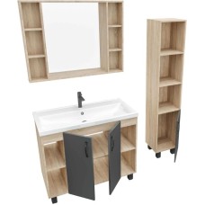 Комплект мебели дуб сонома/серый матовый 101,2 см Grossman Флай 101002 + 30513 + 201001