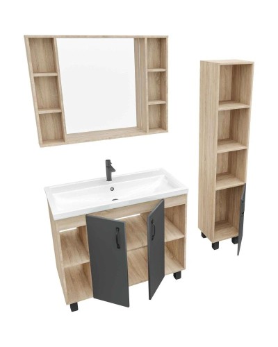 Комплект мебели дуб сонома/серый матовый 101,2 см Grossman Флай 101002 + 30513 + 201001