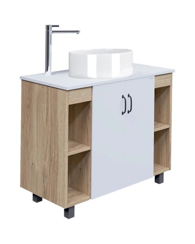 Комплект мебели дуб сонома/белый матовый 97,6 см Grossman Флай 101001 + 501001 + GR-3019 + 201001