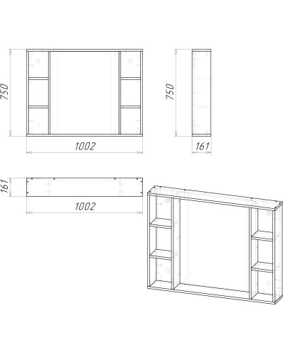 Комплект мебели дуб сонома/белый матовый 97,6 см Grossman Флай 101001 + 501001 + GR-3019 + 201001