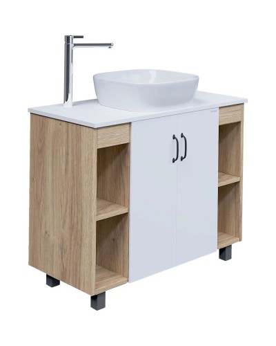 Комплект мебели дуб сонома/белый матовый 97,6 см Grossman Флай 101001 + 501001 + GR-3013 + 201001