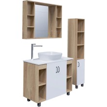 Комплект мебели дуб сонома/белый матовый 97,6 см Grossman Флай 101001 + 501001 + GR-3013 + 201001