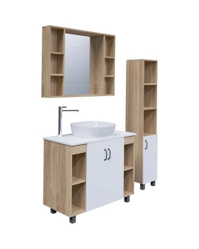 Комплект мебели дуб сонома/белый матовый 97,6 см Grossman Флай 101001 + 501001 + GR-3013 + 201001