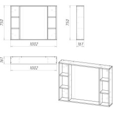 Комплект мебели дуб сонома/белый матовый 101,2 см Grossman Флай 101001 + 30513 + 201001