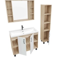 Комплект мебели дуб сонома/белый матовый 101,2 см Grossman Флай 101001 + 30513 + 201001