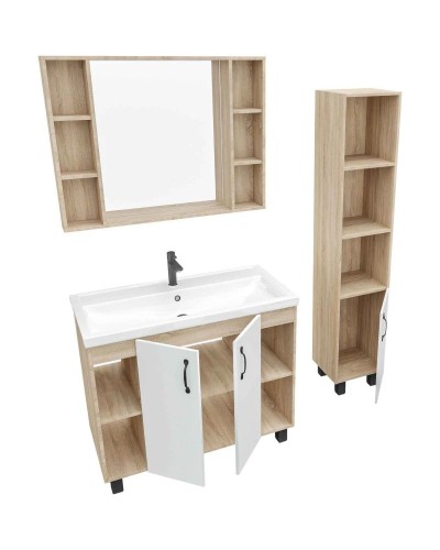 Комплект мебели дуб сонома/белый матовый 101,2 см Grossman Флай 101001 + 30513 + 201001