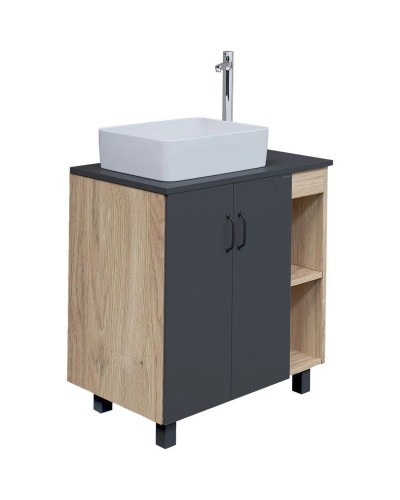 Комплект мебели дуб сонома/серый матовый 77 см Grossman Флай 108002 + 508002 + GR-3016 + 206001