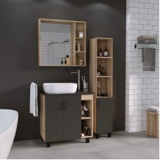 Комплект мебели дуб сонома/серый матовый 77 см Grossman Флай 108002 + 508002 + GR-3020 + 206001