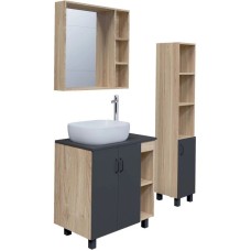 Комплект мебели дуб сонома/серый матовый 77 см Grossman Флай 108002 + 508002 + GR-3020 + 206001