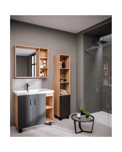 Комплект мебели дуб сонома/серый матовый 81 см Grossman Флай 108002 + 30469 + 206001