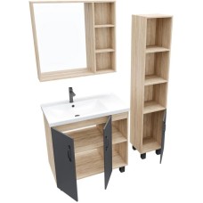 Комплект мебели дуб сонома/серый матовый 81 см Grossman Флай 108002 + 30469 + 206001