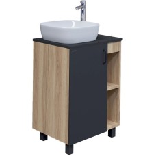 Комплект мебели дуб сонома/серый матовый 67 см Grossman Флай 107002 + 507002 + GR-3019 + 207001