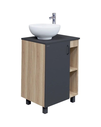 Комплект мебели дуб сонома/серый матовый 67 см Grossman Флай 107002 + 507002 + GR-3014 + 207001