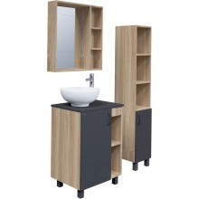 Комплект мебели дуб сонома/серый матовый 67 см Grossman Флай 107002 + 507002 + GR-3014 + 207001