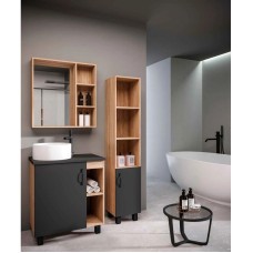 Комплект мебели дуб сонома/серый матовый 67 см Grossman Флай 107002 + 507002 + GR-3013 + 207001