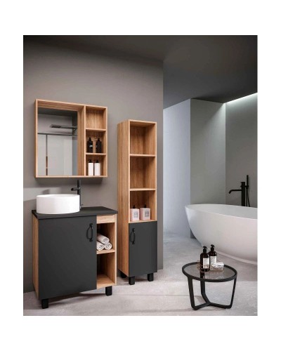 Комплект мебели дуб сонома/серый матовый 67 см Grossman Флай 107002 + 507002 + GR-3013 + 207001