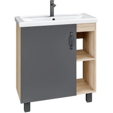 Комплект мебели дуб сонома/серый матовый 71 см Grossman Флай 107002 + 15840 + 207001