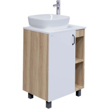 Комплект мебели дуб сонома/белый матовый 67 см Grossman Флай 107001 + 507001 + GR-3019 + 207001