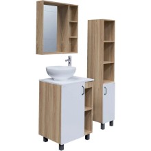 Комплект мебели дуб сонома/белый матовый 67 см Grossman Флай 107001 + 507001 + GR-3014 + 207001