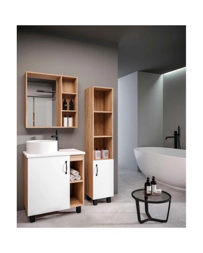 Комплект мебели дуб сонома/белый матовый 67 см Grossman Флай 107001 + 507001 + GR-3013 + 207001