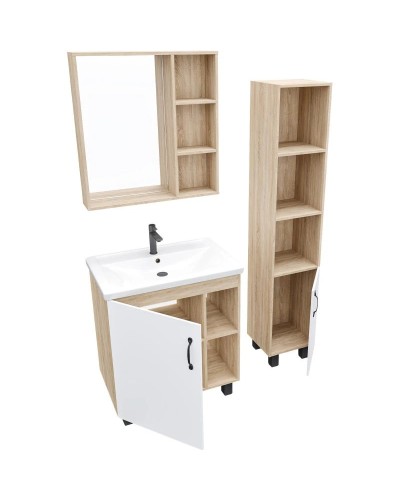 Комплект мебели дуб сонома/белый матовый 71 см Grossman Флай 107001 + 15840 + 207001