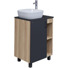 Комплект мебели дуб сонома/серый матовый 57 см Grossman Флай 106002 + 506002 + GR-3019 + 206001