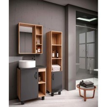 Комплект мебели дуб сонома/серый матовый 57 см Grossman Флай 106002 + 506002 + GR-3013 + 206001