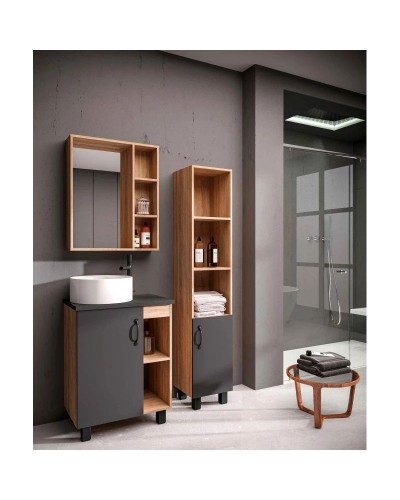 Комплект мебели дуб сонома/серый матовый 57 см Grossman Флай 106002 + 506002 + GR-3013 + 206001