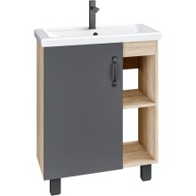 Комплект мебели дуб сонома/серый матовый 61 см Grossman Флай 106002 + 16413 + 206001