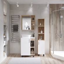 Комплект мебели дуб сонома/белый матовый 57 см Grossman Флай 106001 + 506001 + GR-3019 + 206001