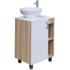 Комплект мебели дуб сонома/белый матовый 57 см Grossman Флай 106001 + 506001 + GR-3014 + 206001