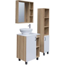 Комплект мебели дуб сонома/белый матовый 57 см Grossman Флай 106001 + 506001 + GR-3014 + 206001