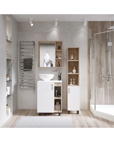 Комплект мебели дуб сонома/белый матовый 57 см Grossman Флай 106001 + 506001 + GR-3014 + 206001