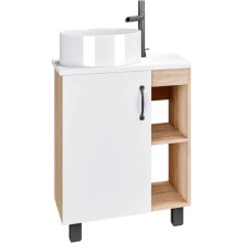 Комплект мебели дуб сонома/белый матовый 57 см Grossman Флай 106001 + 506001 + GR-3013 + 206001