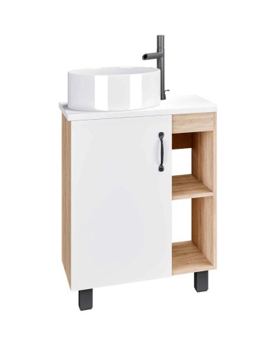 Комплект мебели дуб сонома/белый матовый 57 см Grossman Флай 106001 + 506001 + GR-3013 + 206001