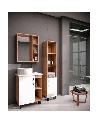 Комплект мебели дуб сонома/белый матовый 57 см Grossman Флай 106001 + 506001 + GR-3013 + 206001