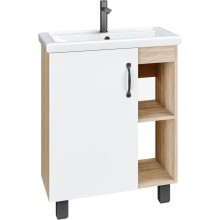 Комплект мебели дуб сонома/белый матовый 61 см Grossman Флай 106001 + 16413 + 206001