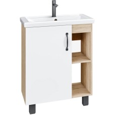 Комплект мебели дуб сонома/белый матовый 61 см Grossman Флай 106001 + 16413 + 206001