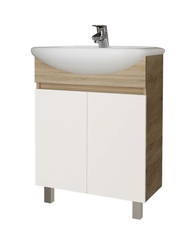 Комплект мебели дуб сонома/белый глянец 61,5 см Grossman Поло 106011 + 440 + 205701