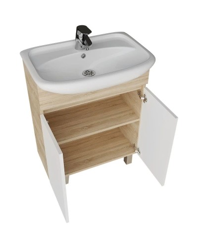 Комплект мебели дуб сонома/белый глянец 61,5 см Grossman Поло 106011 + 440 + 205701