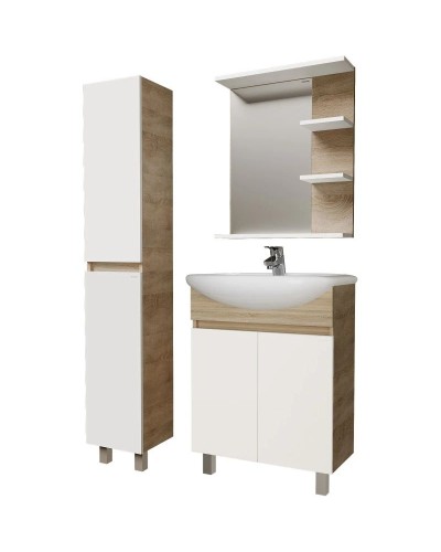 Комплект мебели дуб сонома/белый глянец 61,5 см Grossman Поло 106011 + 440 + 205701