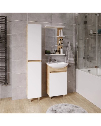 Комплект мебели дуб сонома/белый глянец 51 см Grossman Поло 105004 + 659 + 204701