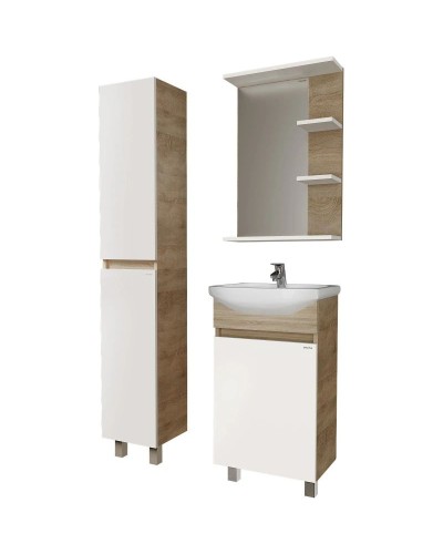 Комплект мебели дуб сонома/белый глянец 46 см Grossman Поло 104501 + 306 + 204701